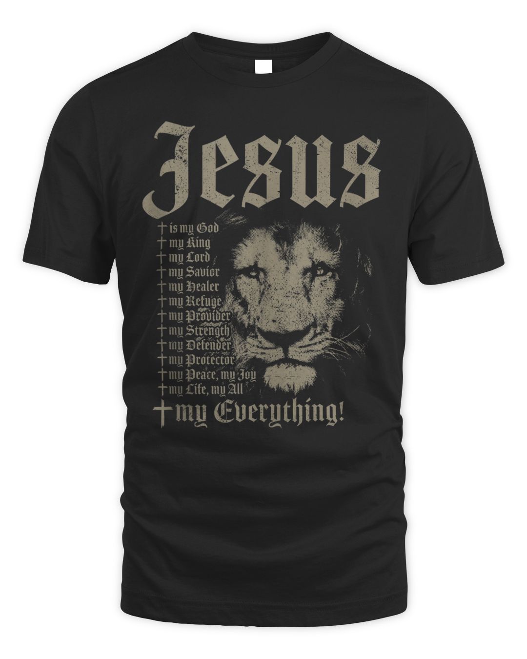 Jesus Is My God King Lord Savior Protector Lion Christian Shirt