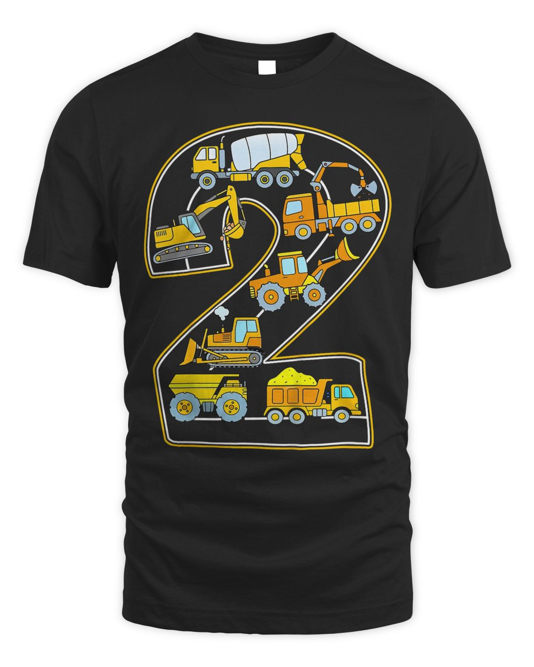 Kids 2nd Birthday Bulldozer Truck Excavator 2 Year Old Boy Kids Shirt
