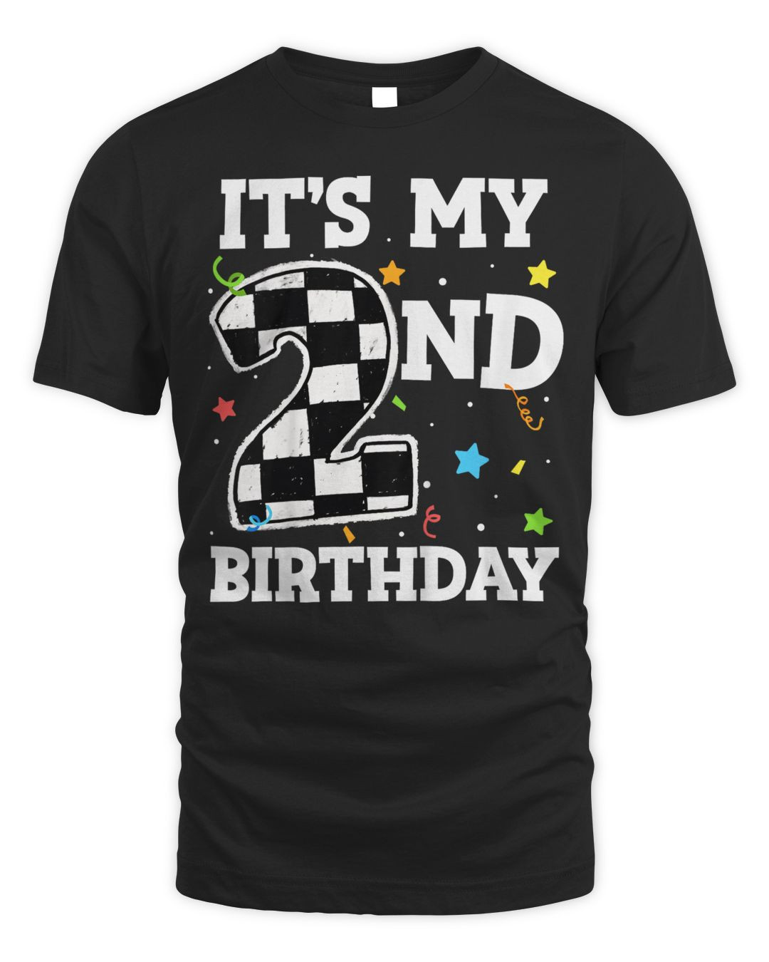 Kids It's My 2nd Birthday Boy 2 Two Racing Car Flag Race Car T-shirt