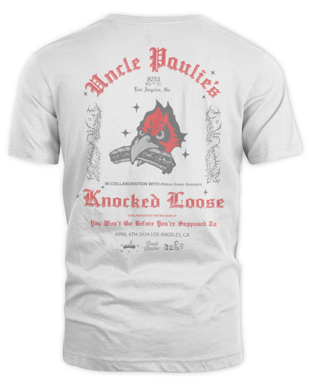 Knocked Loose Merch X Uncle Paulie's Collab Shirt