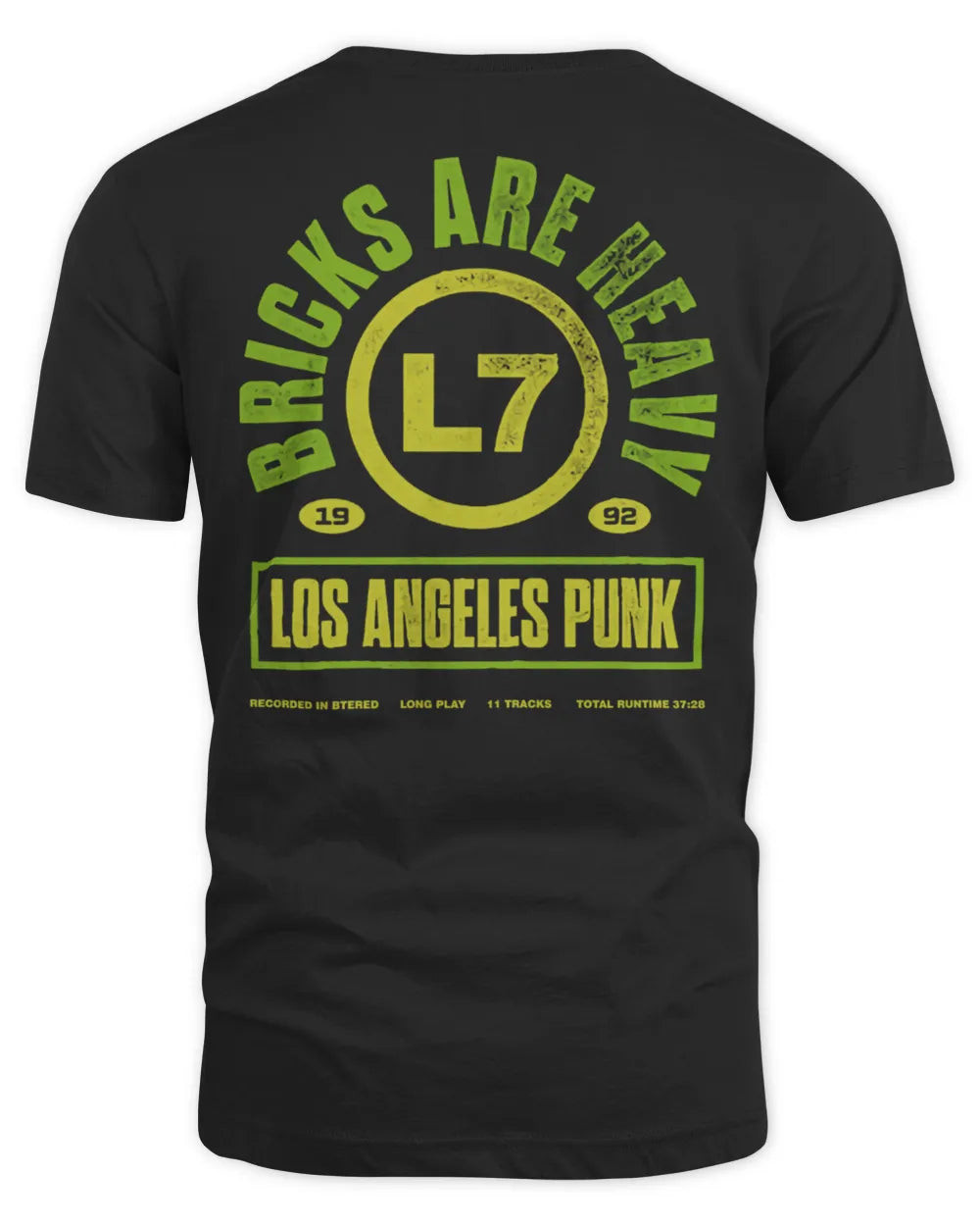 L7 Merch Bricks Are Heavy Arch Logo Shirt