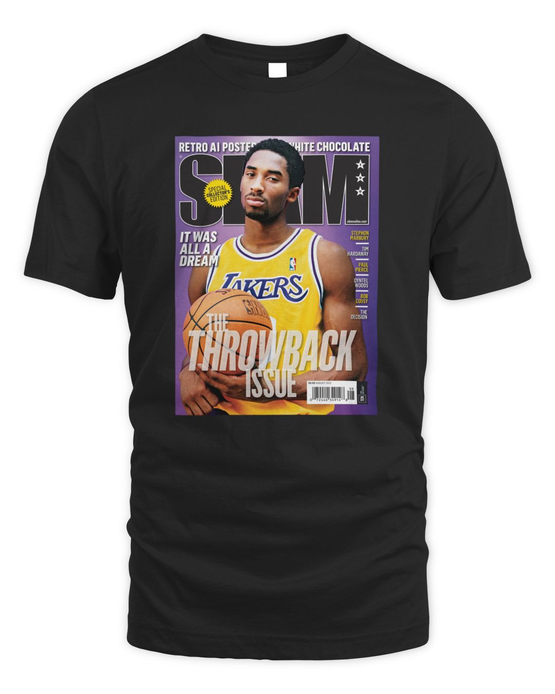 Kobe Bryant Slam Magazine T-shirt Vintage Unisex Black
