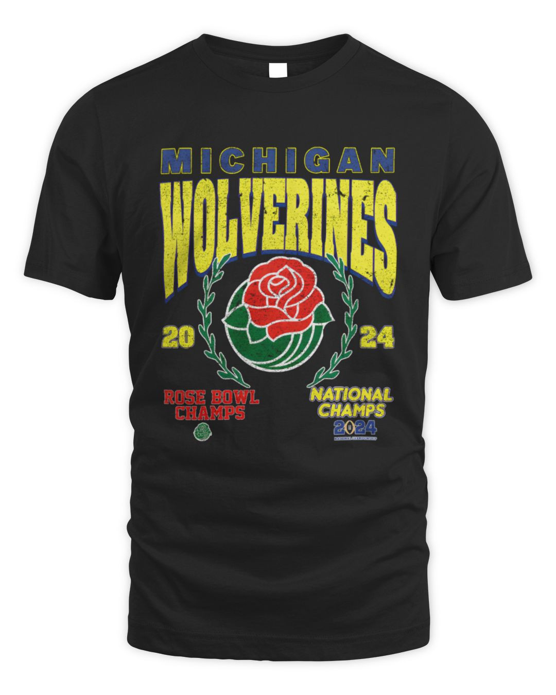 Legends Heavyweight Tees 2024 Michigan Wolverines Rose Bowl Champs Vintage T Shirt
