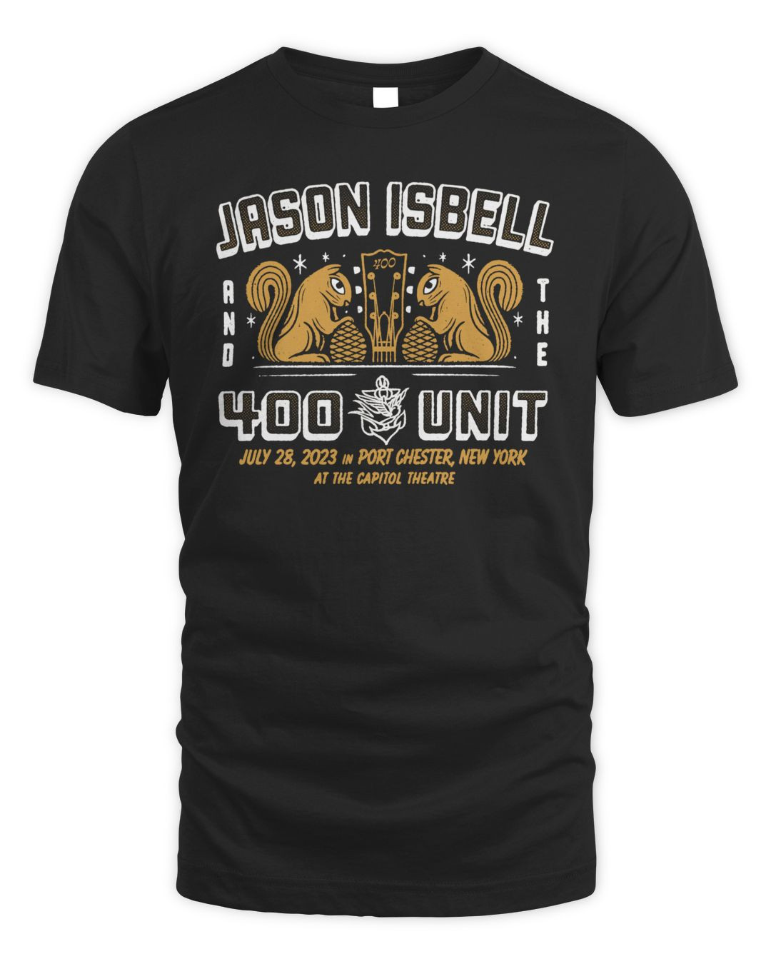 Jason Isbell And The 400 Unit Merch July 28 2023 On Port Chester New York At The Capitol Theatre Tee Navy